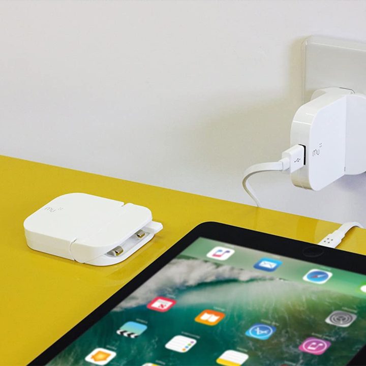 Mu Portable International Charger works with anything.