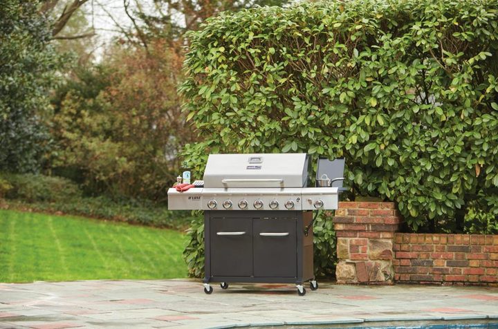 Nexgrill Deluxe 6-Burner Propane Gas Grill in Black with Side Burner