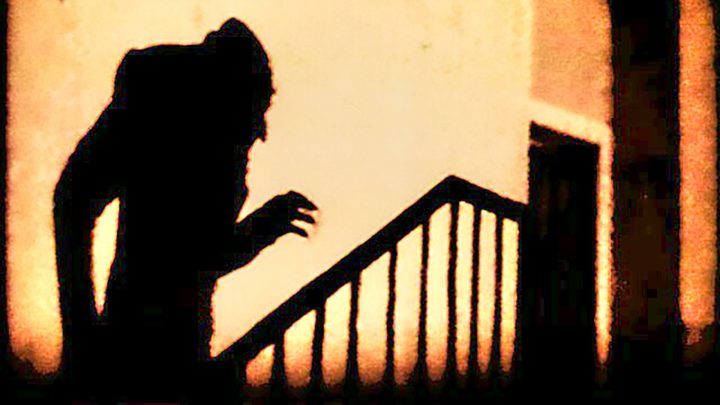 Count Orlok's shadow as he clibs the stairs in Nosferatu.
