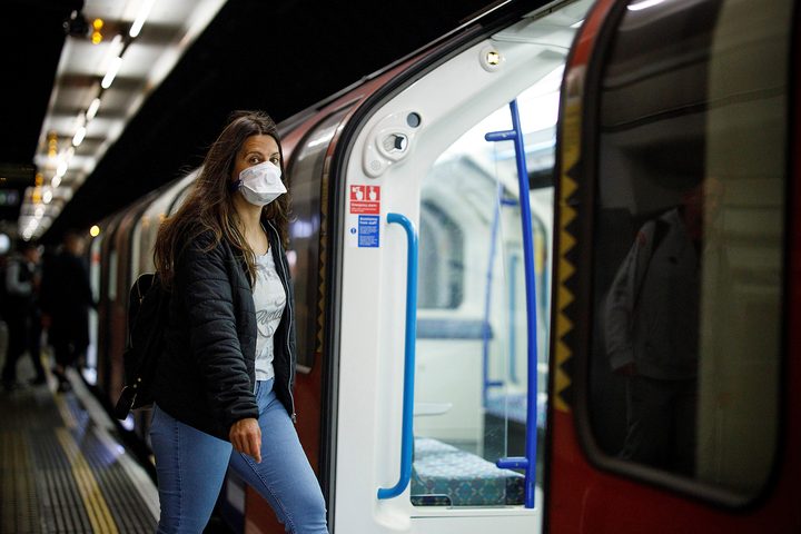 Woman using transit