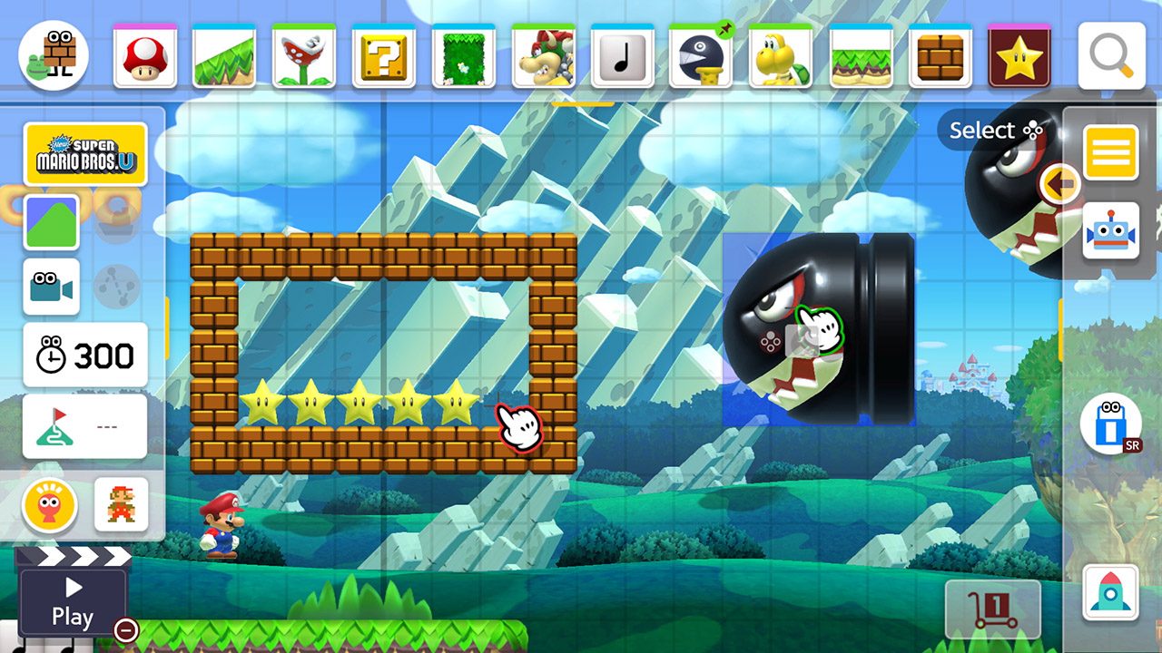 Building a stage in Mario Maker 2.