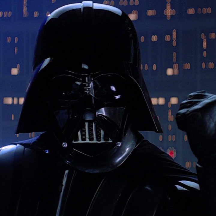 Darth Vader raising his fist.