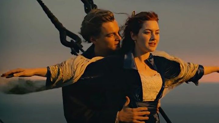 Leonardo DiCaprio and Kate Winslet in Titanic.