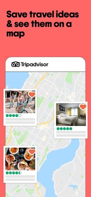 Screenshot of plan travel ideas in Tripadvisor app