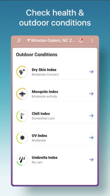 Weather Channel outdoor conditions