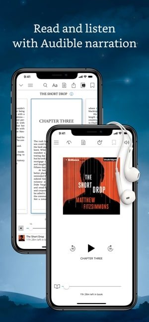 Kindle Reading app audible narration screenshot