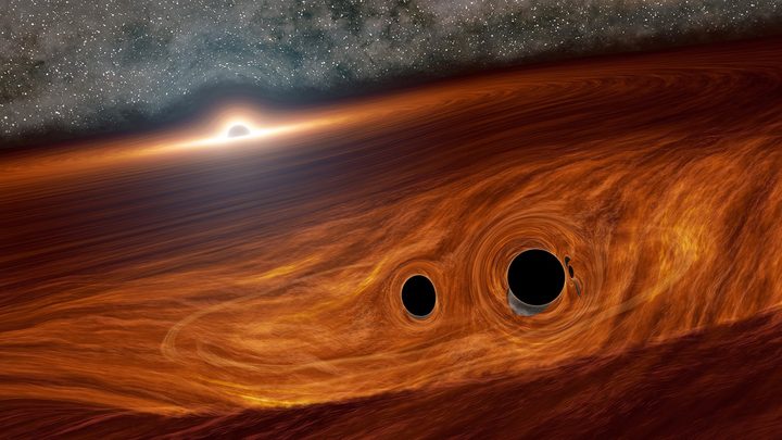 Artist's concept of a supermassive black hole and its surrounding disk of gas.
