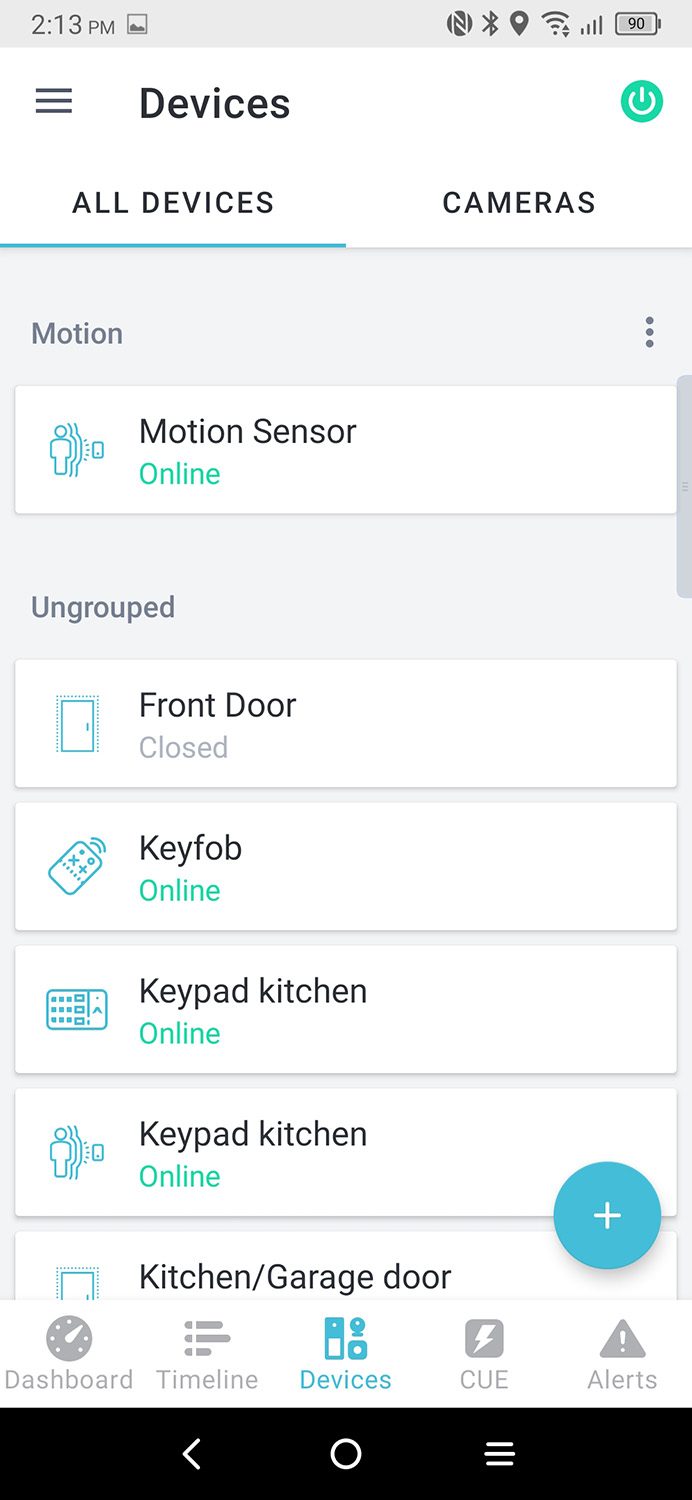 Screenshot of the Abode app