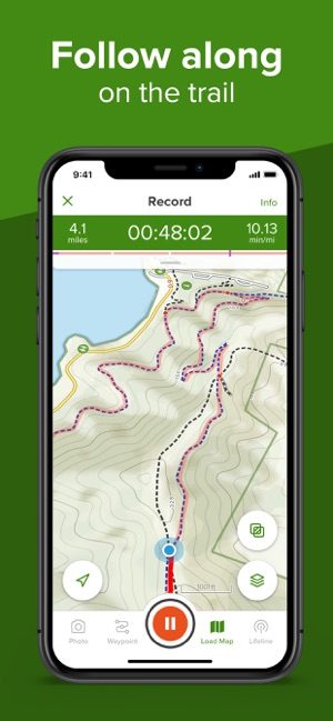 Screenshot of AllTrails app showing route planner