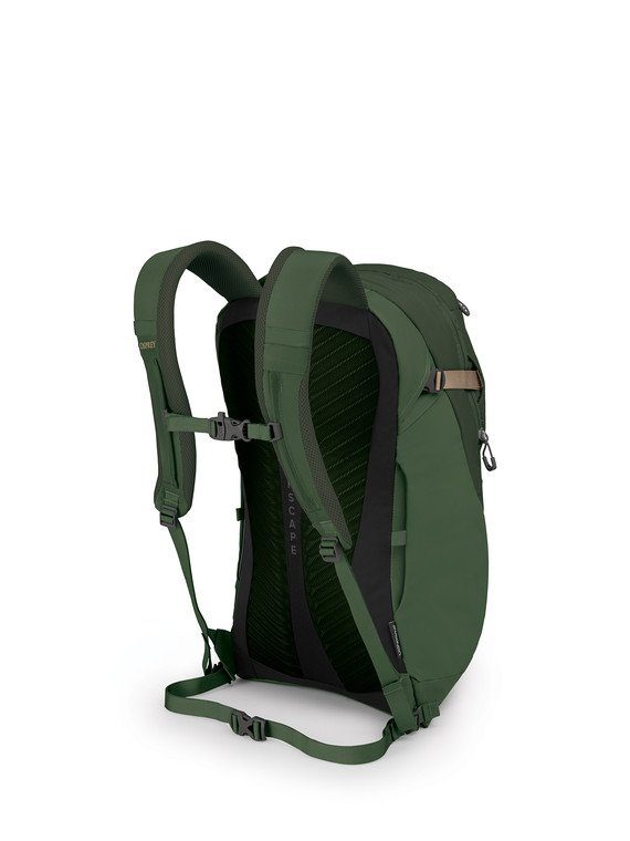A profile view from the rear of an Osprey Apogee backpack.