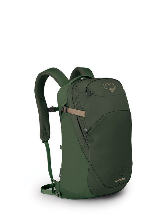 Profile view of an Osprey Apogee backpack.