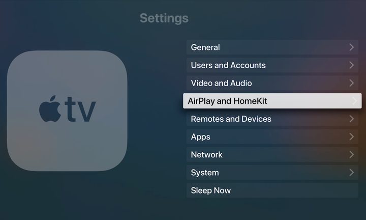 Apple TV Enable AirPlay