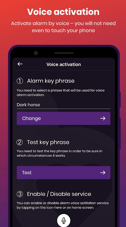 bSafe voice activation