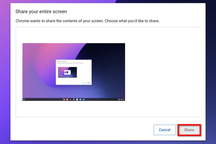 Chrome OS Chromecast Share Entire Screen