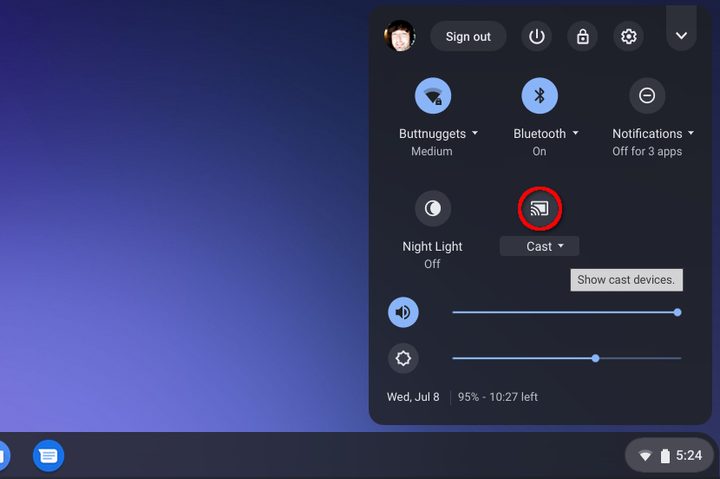 Chrome OS Select Cast