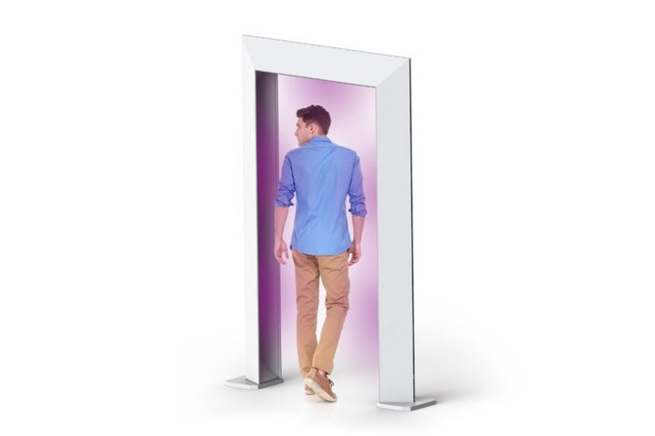 Man walking through Cleanse Portal