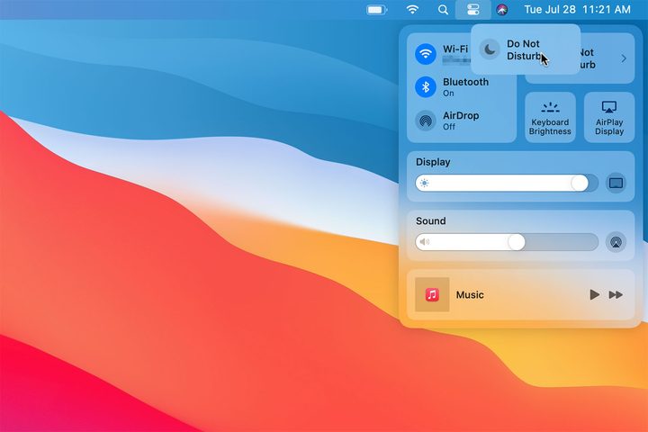 How to use Control Center in MacOS Big Sur step 3