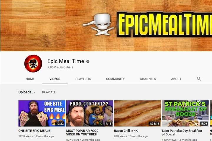 Epic Meal Time YouTube Channel screenshot
