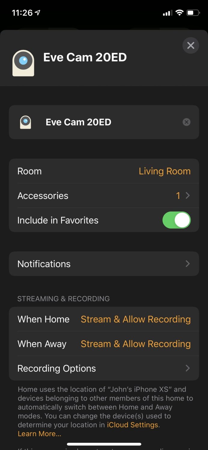 Eve Cam HomeKit