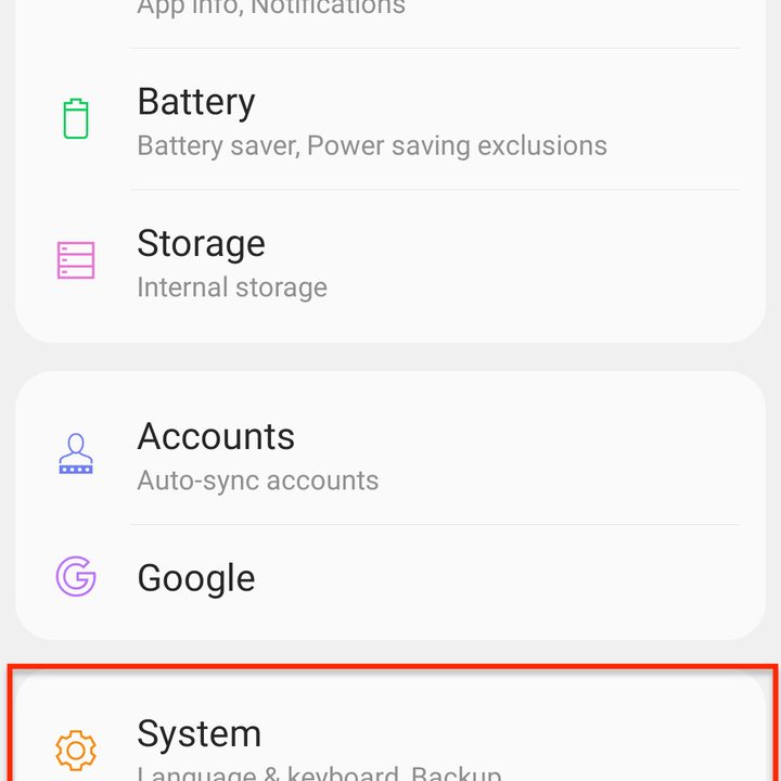 Android Factory settings
