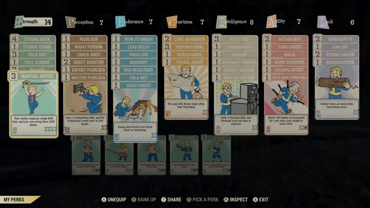 Fallout 76 Perk Cards Melee Build