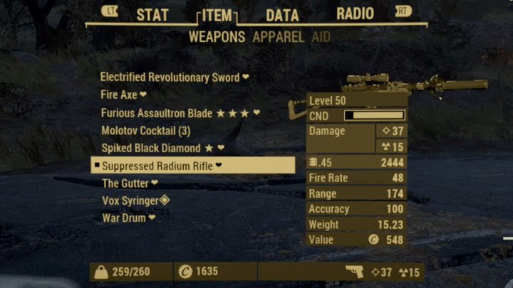 Fallout 76 Secondary Weapon