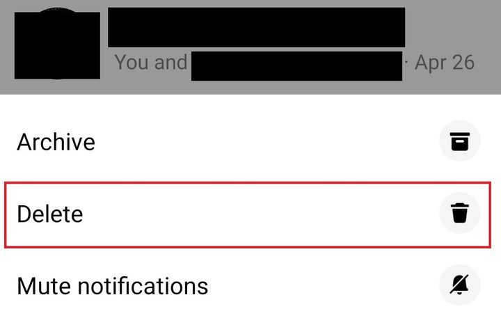 FB msg delete conversation screenshot