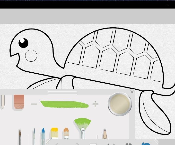 Fresh Paint app user interface in the middle of working on a drawing.