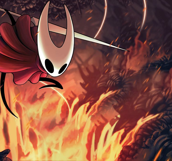 Hornet leaping over a pit of fire.