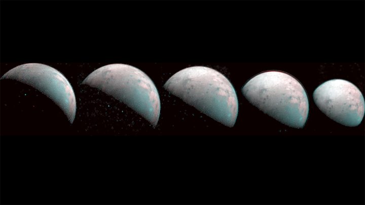 the first infrared mapping of Ganymede's northern frontier