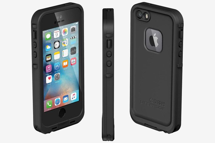 Photo of iPhone SE 2016 in black Lifeproof FRE series waterproof case