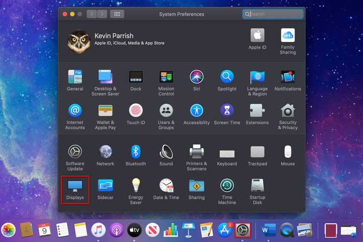 MacOS Access Display Settings