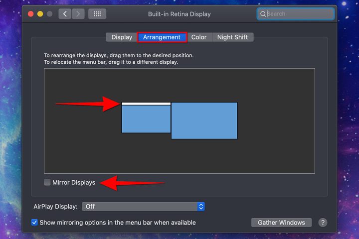 MacOS Mirror Displays Option