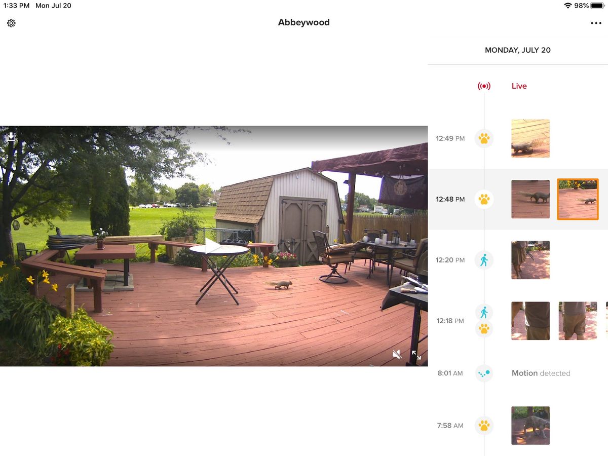 Screenshot of the Netatmo App.