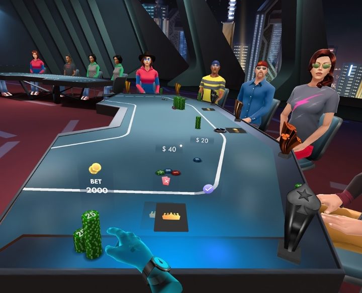 Playing poker in VR.