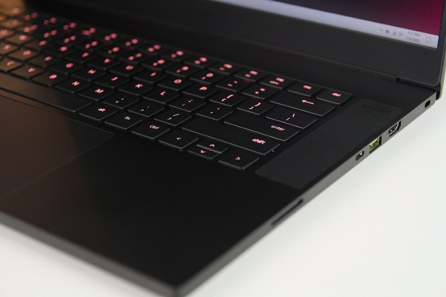 Razer Blade 15 showing keyboard deck.