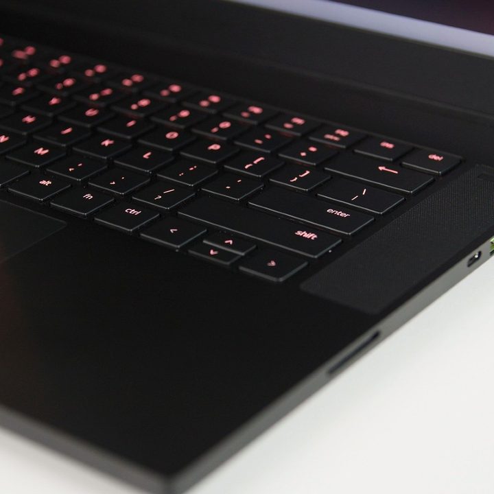 Razer Blade 15 showing keyboard deck.