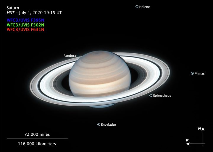 a composite of separate exposures acquired by the WFC3 instrument on the Hubble Space Telescope