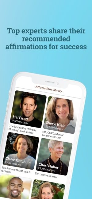 Screenshot of the ThinkUp app showing expert recommendations