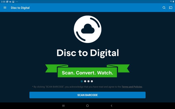 Vudu Android Disc to Digital