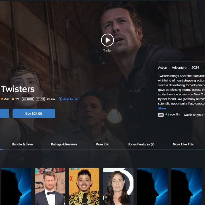 Twisters on Vudu under New Release.