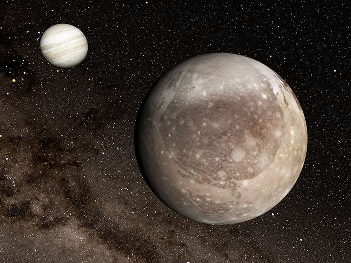 Jupiter and its moon Ganymede