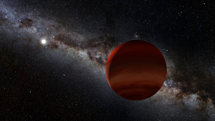 Artist's rendering of white dwarf and brown dwarf