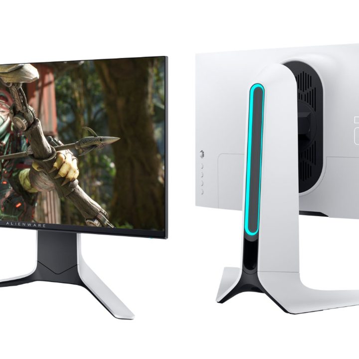 Alienware AW2521HFL 25-inch gaming monitor in white.