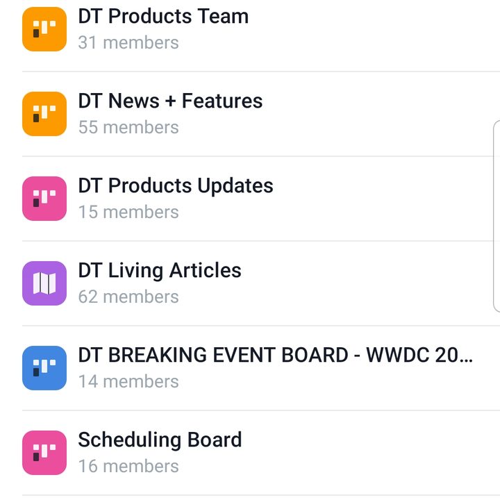 Screenshot of the Asana app for Android showing the Projects board