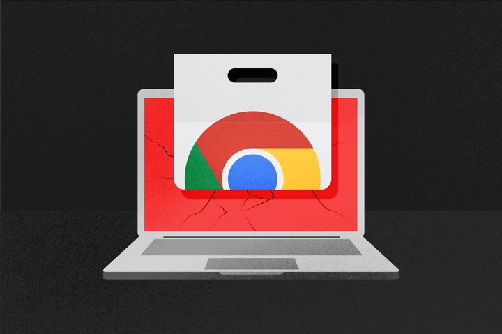 chrome web store logo on computer
