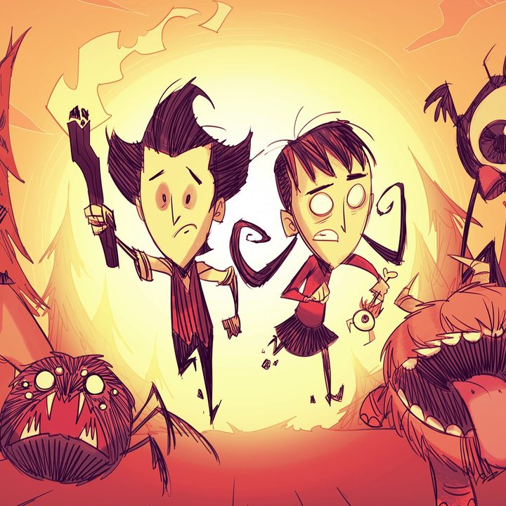 Don't Starve characters running.