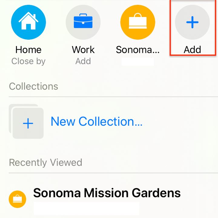 Apple Maps Favorites