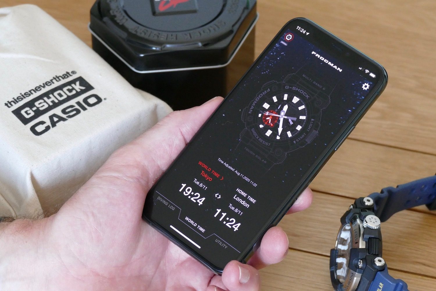 casio g shock gwf a1000 frogman review app time