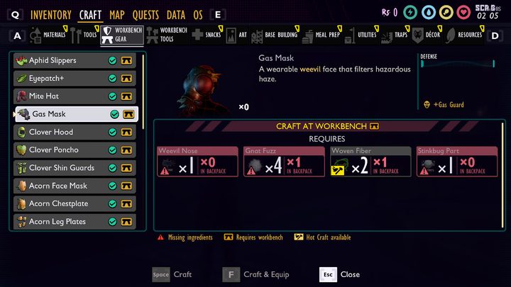 Grounded armor tier list Gas Mask